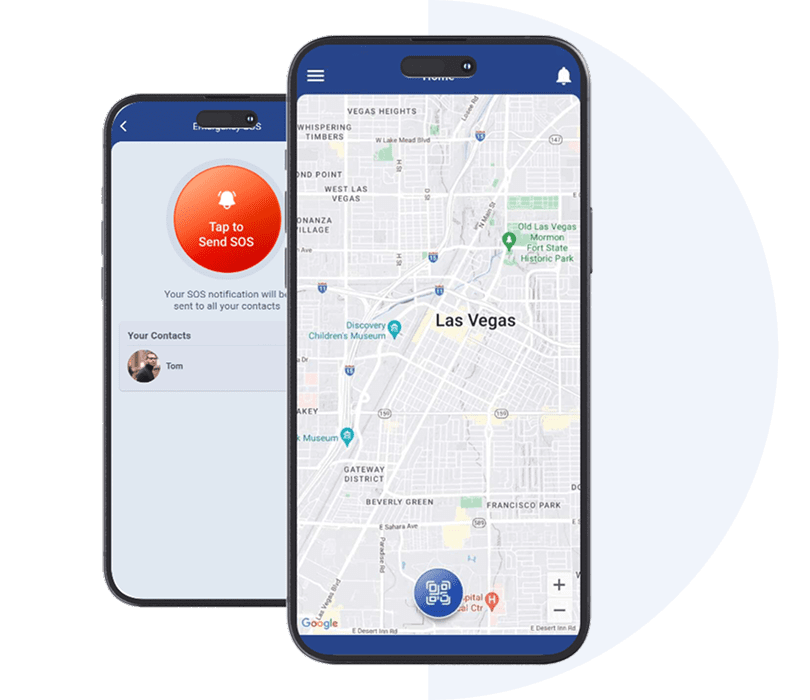 Smartphone displaying Las Vegas map