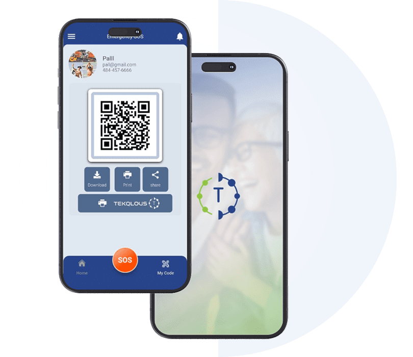 QR code on smartphone screen