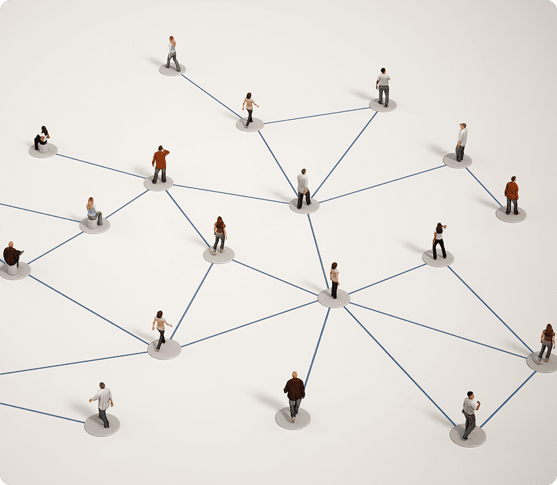 People linked by lines