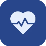 Heart with ECG line icon